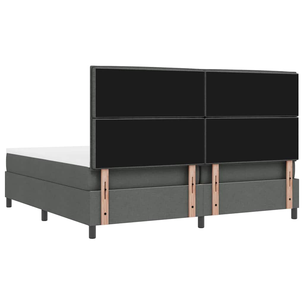 Box spring seng med madras Mørkegrå 200 x 200 cm Stof