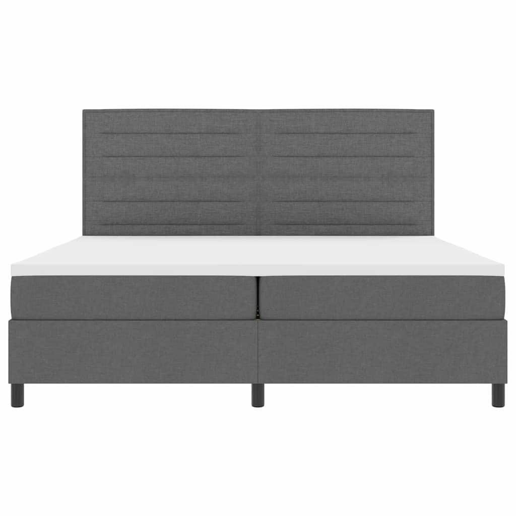 Box spring seng med madras Mørkegrå 200 x 200 cm Stof