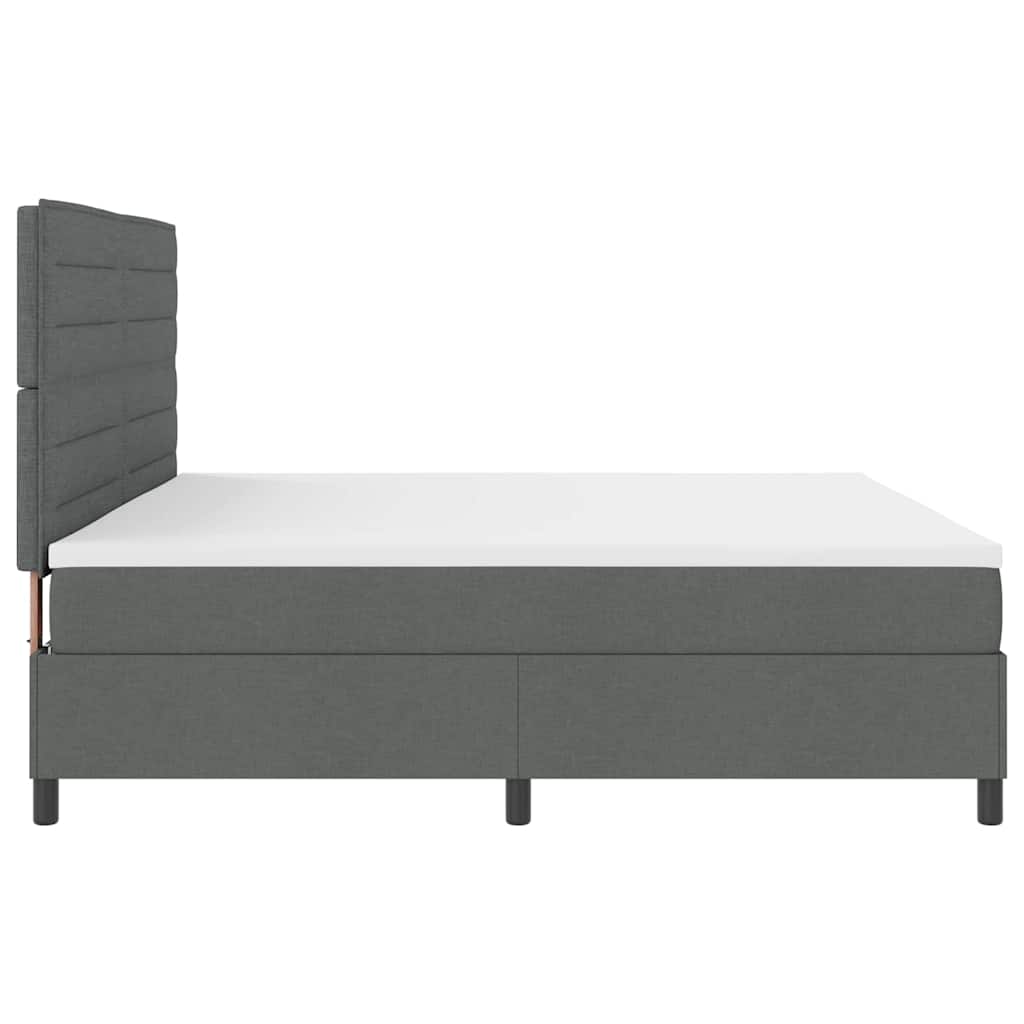 Box spring seng med madras Mørkegrå 200 x 200 cm Stof