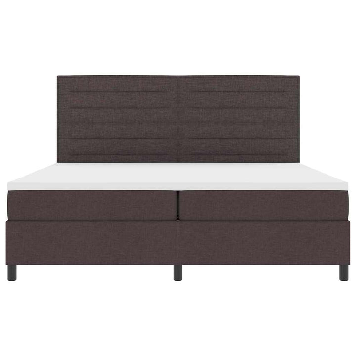 Box spring seng med madras Mørk Brun 200 x 200 cm Stof