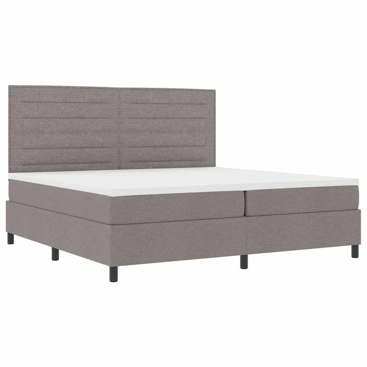 Box spring seng med madras Gråbrun 200 x 200 cm Stof
