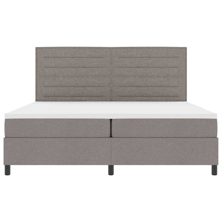 Box spring seng med madras Gråbrun 200 x 200 cm Stof
