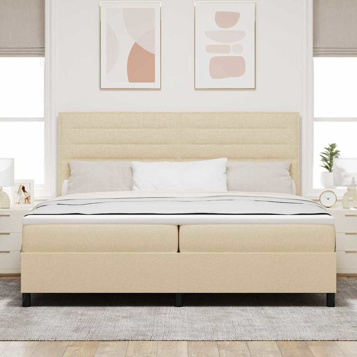 Box spring seng med madras Creme 200 x 200 cm Stof