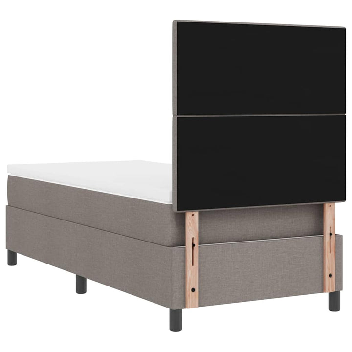 Box spring seng med madras Gråbrun 80 x 200 cm Stof