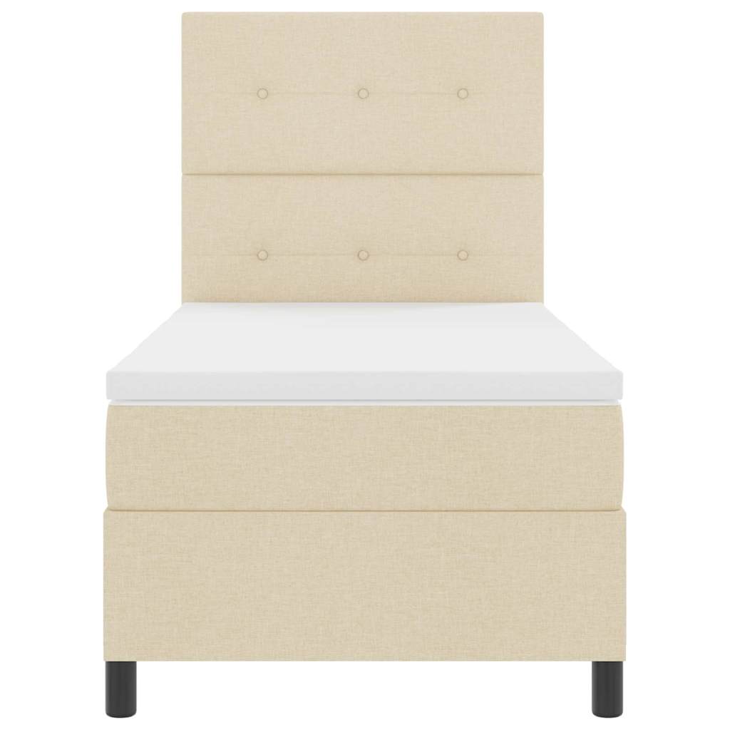 Box spring seng med madras Creme 80 x 200 cm Stof