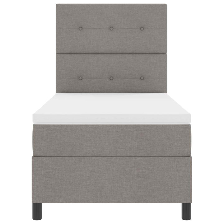 Box spring seng med madras Gråbrun 90 x 190 cm Stof
