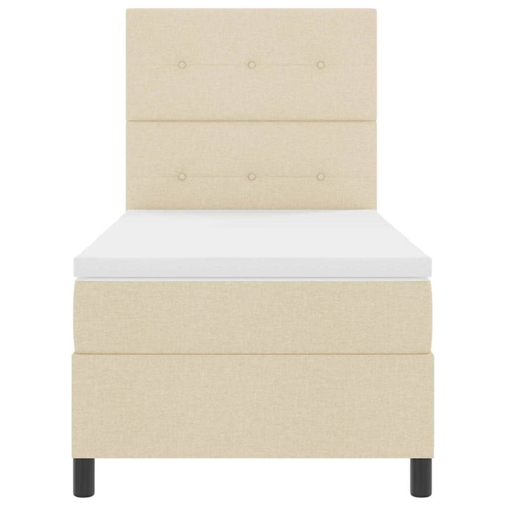 Box spring seng med madras Creme 90 x 190 cm Stof