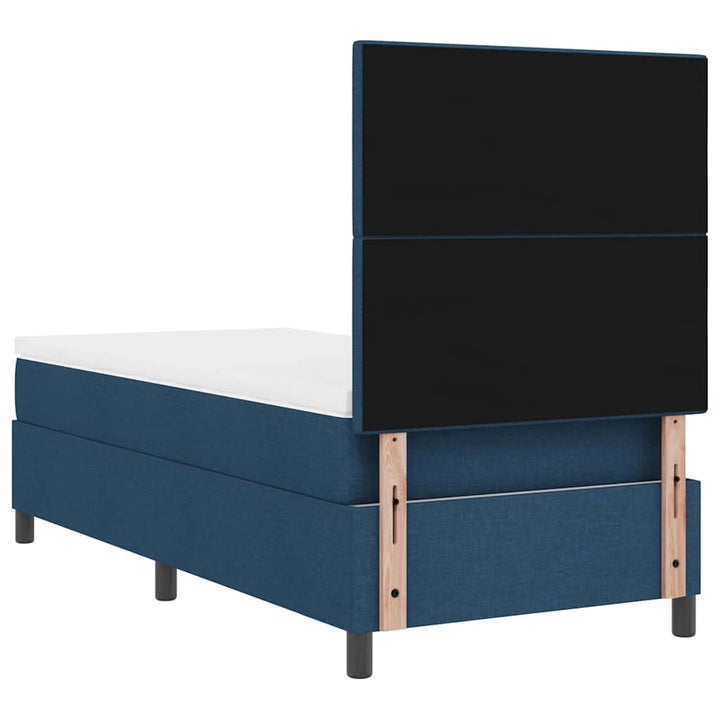 Box spring seng med hovedgærde Blå 90 x 190 cm Stof