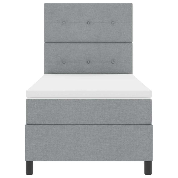 Box spring seng med madras Lysegrå 90 x 200 cm Stof