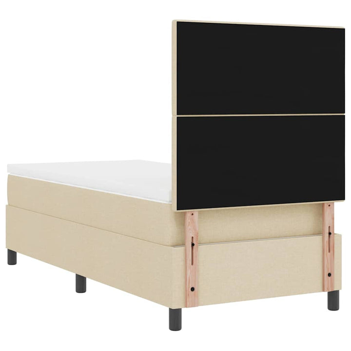 Box spring seng med madras Creme 90 x 200 cm Stof