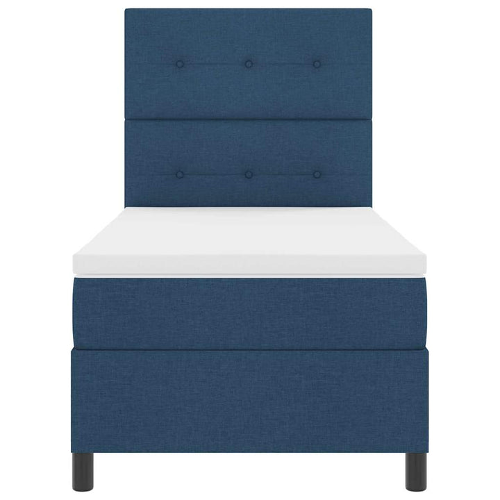 Box spring seng med hovedgærde Blå 90 x 200 cm Stof