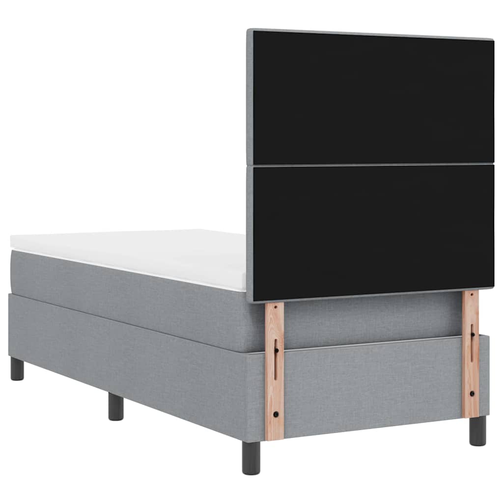 Box spring seng med madras Lysegrå 100 x 200 cm Stof