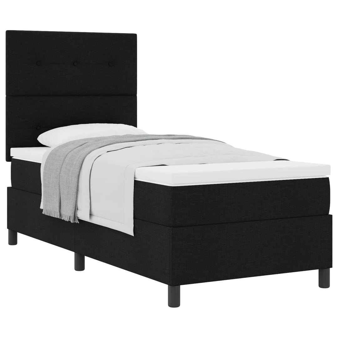 Box spring seng med hovedgærde Sort 100 x 200 cm Stof