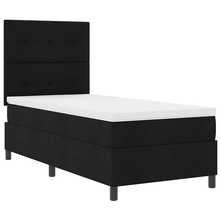 Box spring seng med hovedgærde Sort 100 x 200 cm Stof