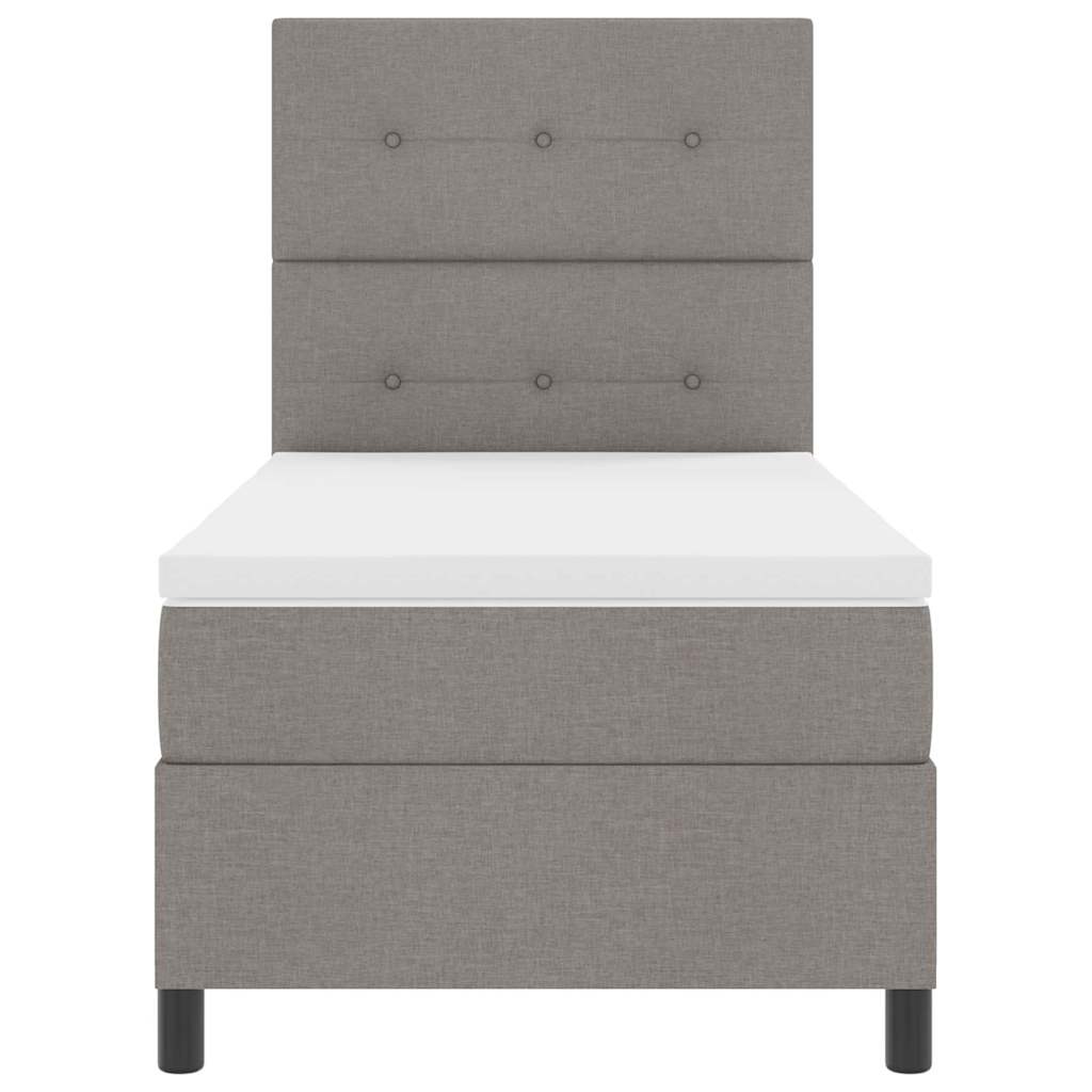 Box spring seng med madras Gråbrun 100 x 200 cm Stof