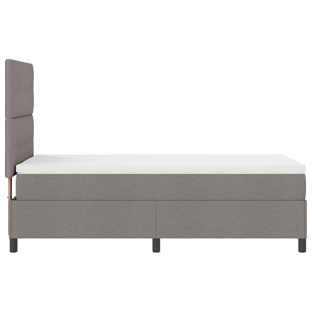 Box spring seng med madras Gråbrun 100 x 200 cm Stof