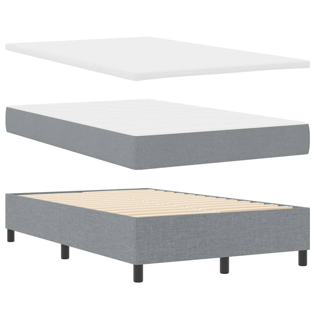 Box spring seng med hovedgærde Lysegrå 120 x 190 cm Stof