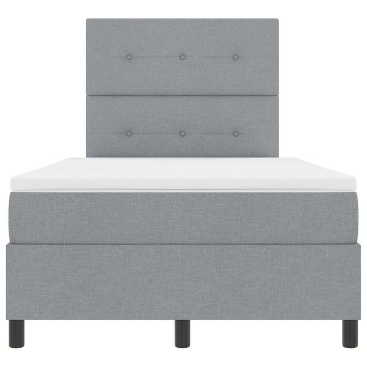 Box spring seng med hovedgærde Lysegrå 120 x 190 cm Stof