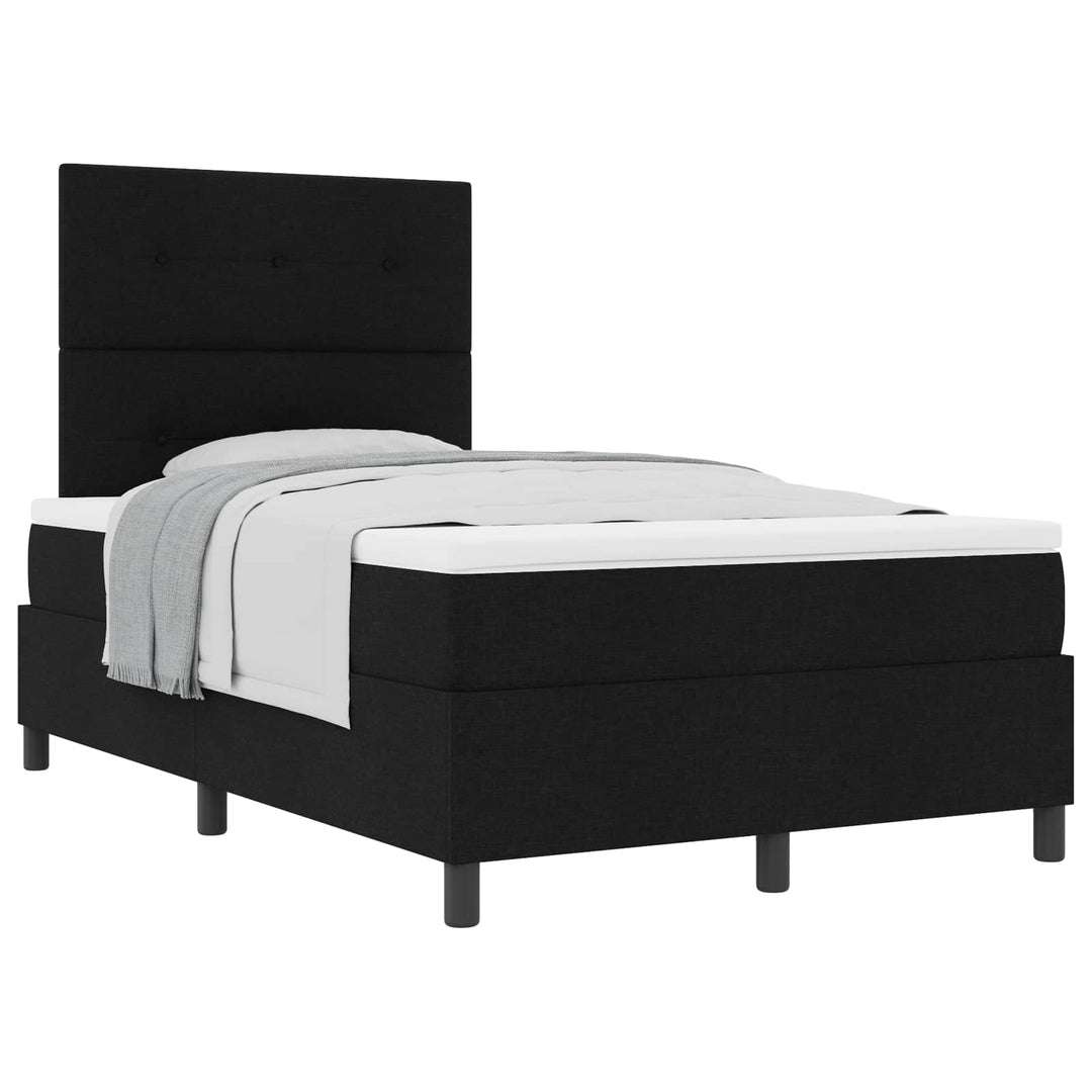 Box spring seng med hovedgærde Sort 120 x 190 cm Stof