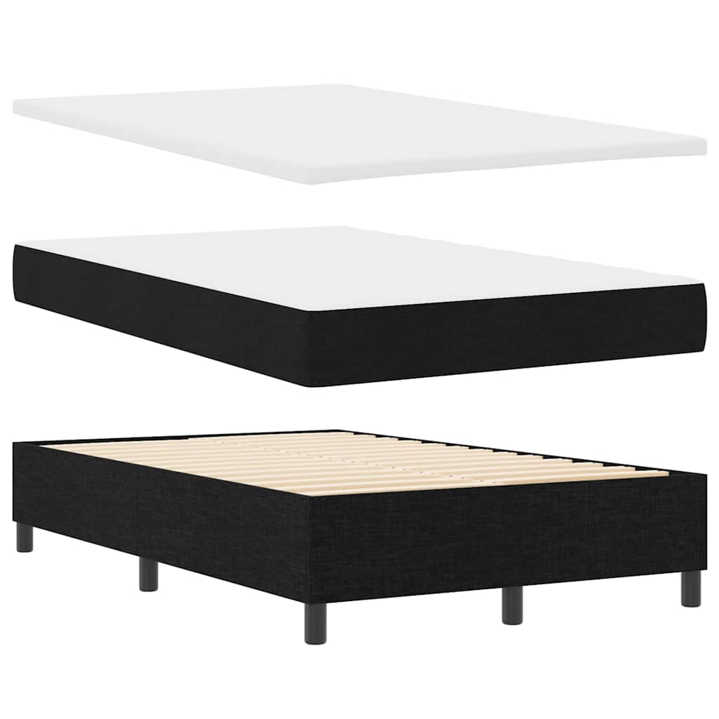 Box spring seng med hovedgærde Sort 120 x 190 cm Stof