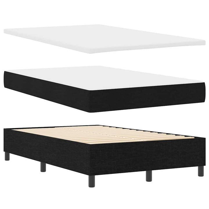 Box spring seng med hovedgærde Sort 120 x 190 cm Stof