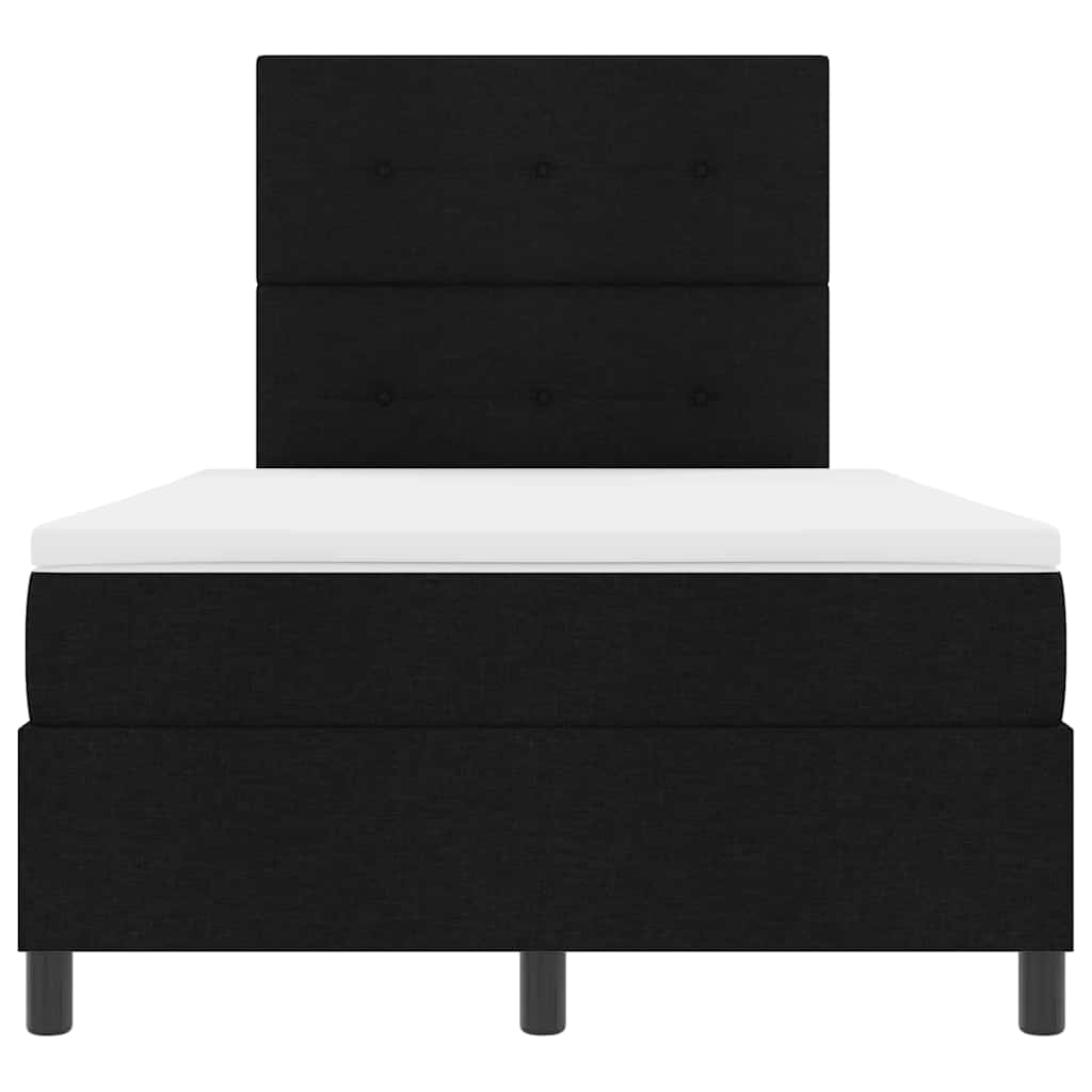 Box spring seng med hovedgærde Sort 120 x 190 cm Stof