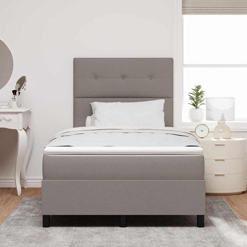 Box spring seng med madras Gråbrun 120 x 190 cm Stof