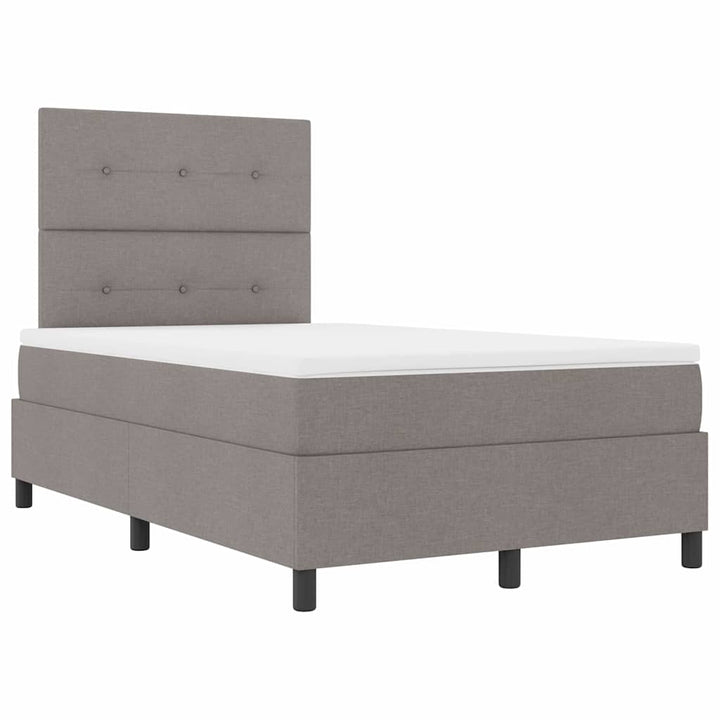 Box spring seng med madras Gråbrun 120 x 190 cm Stof