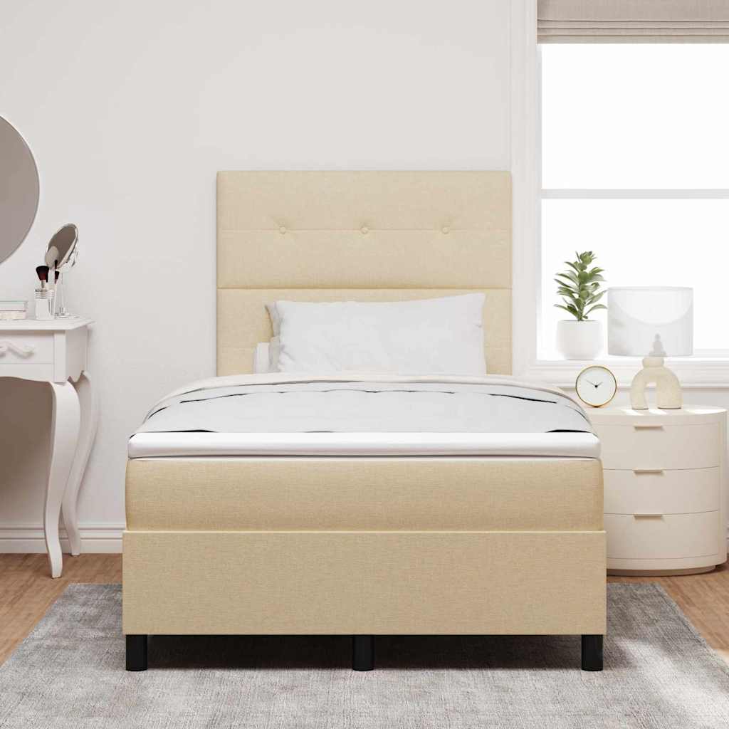 Box spring seng med madras Creme 120 x 190 cm Stof