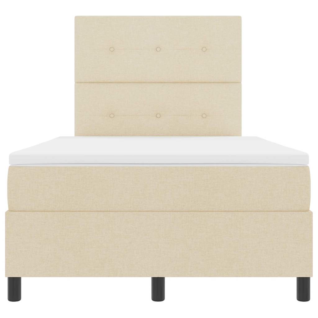 Box spring seng med madras Creme 120 x 190 cm Stof