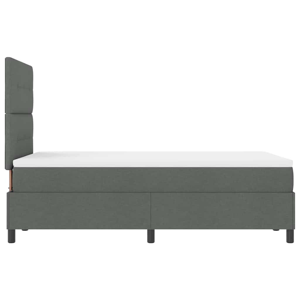 Box spring seng med hovedgærde Mørkegrå 120 x 200 cm Stof