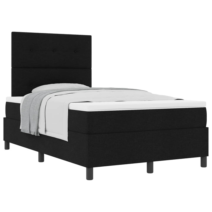 Box spring seng med hovedgærde Sort 120 x 200 cm Stof
