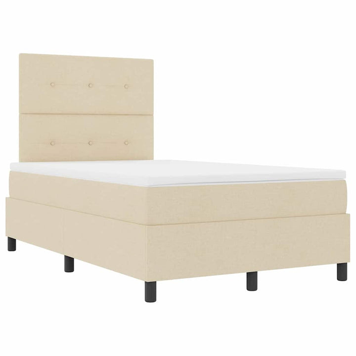 Box spring seng med madras Creme 120 x 200 cm Stof