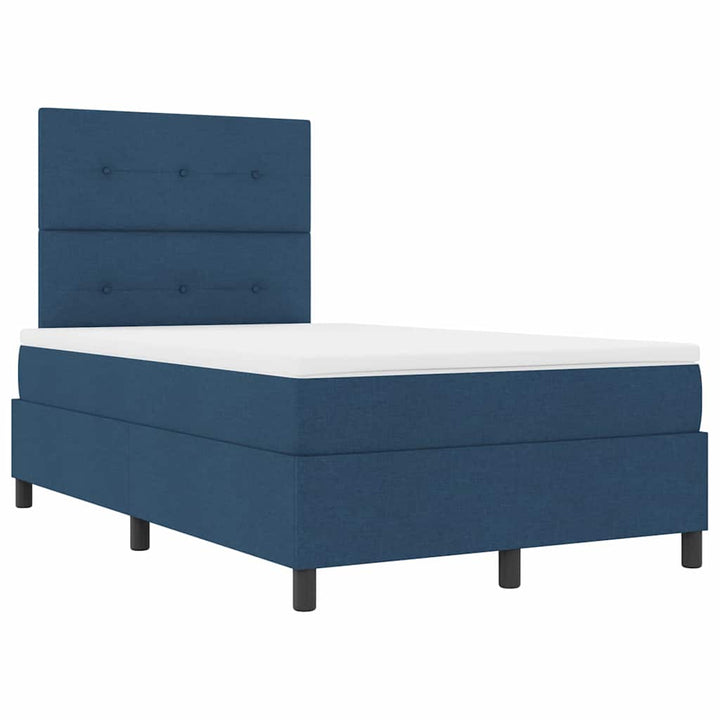 Box spring seng med madras med hovedgærde Blå 120 x 200 cm Stof