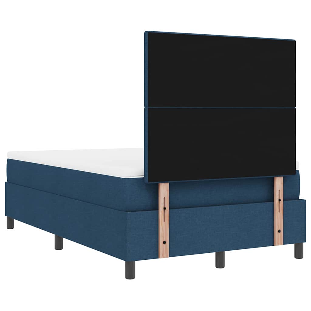 Box spring seng med madras med hovedgærde Blå 120 x 200 cm Stof