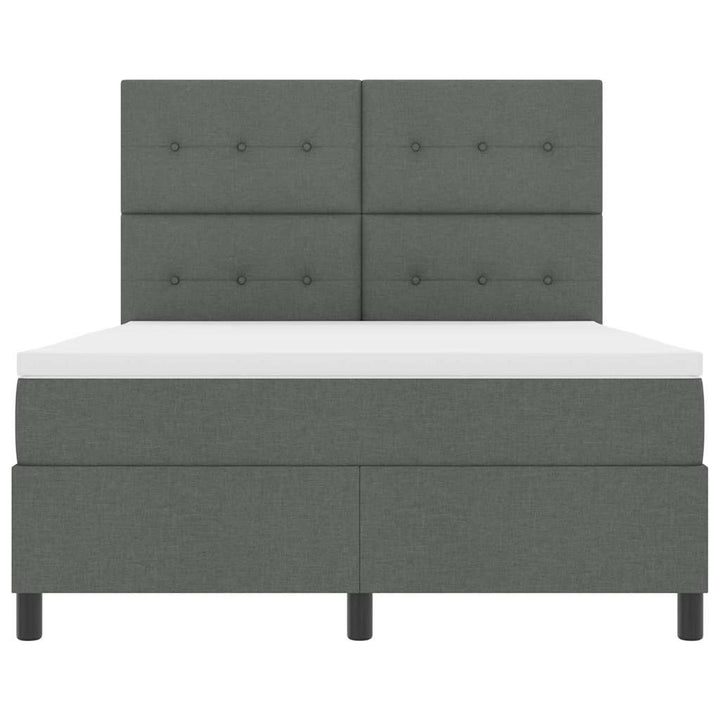 Box spring seng med madras Mørkegrå 140 x 190 cm Stof