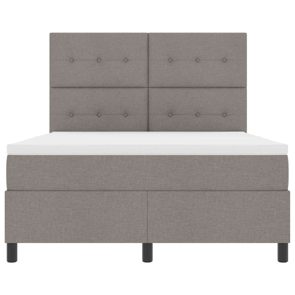 Box spring seng med madras Gråbrun 140 x 190 cm Stof