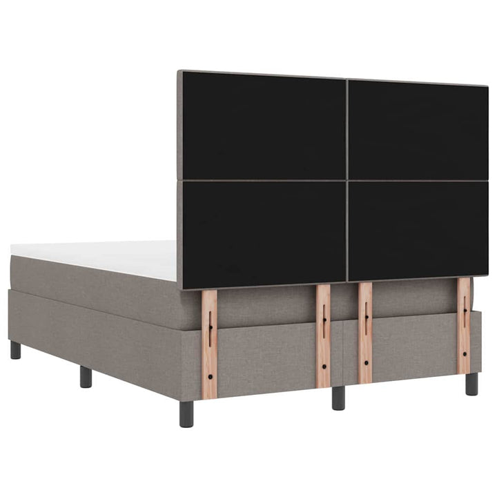 Box spring seng med hovedgærde Gråbrun 140 x 200 cm Stof