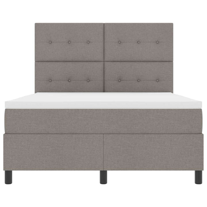 Box spring seng med hovedgærde Gråbrun 140 x 200 cm Stof