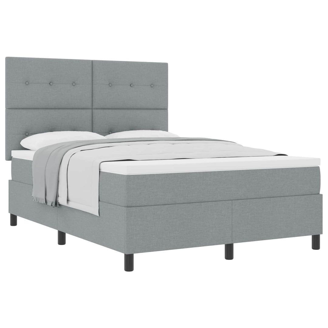 Box spring seng med madras Lysegrå 160 x 200 cm Stof