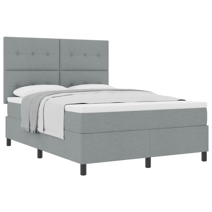 Box spring seng med madras Lysegrå 160 x 200 cm Stof