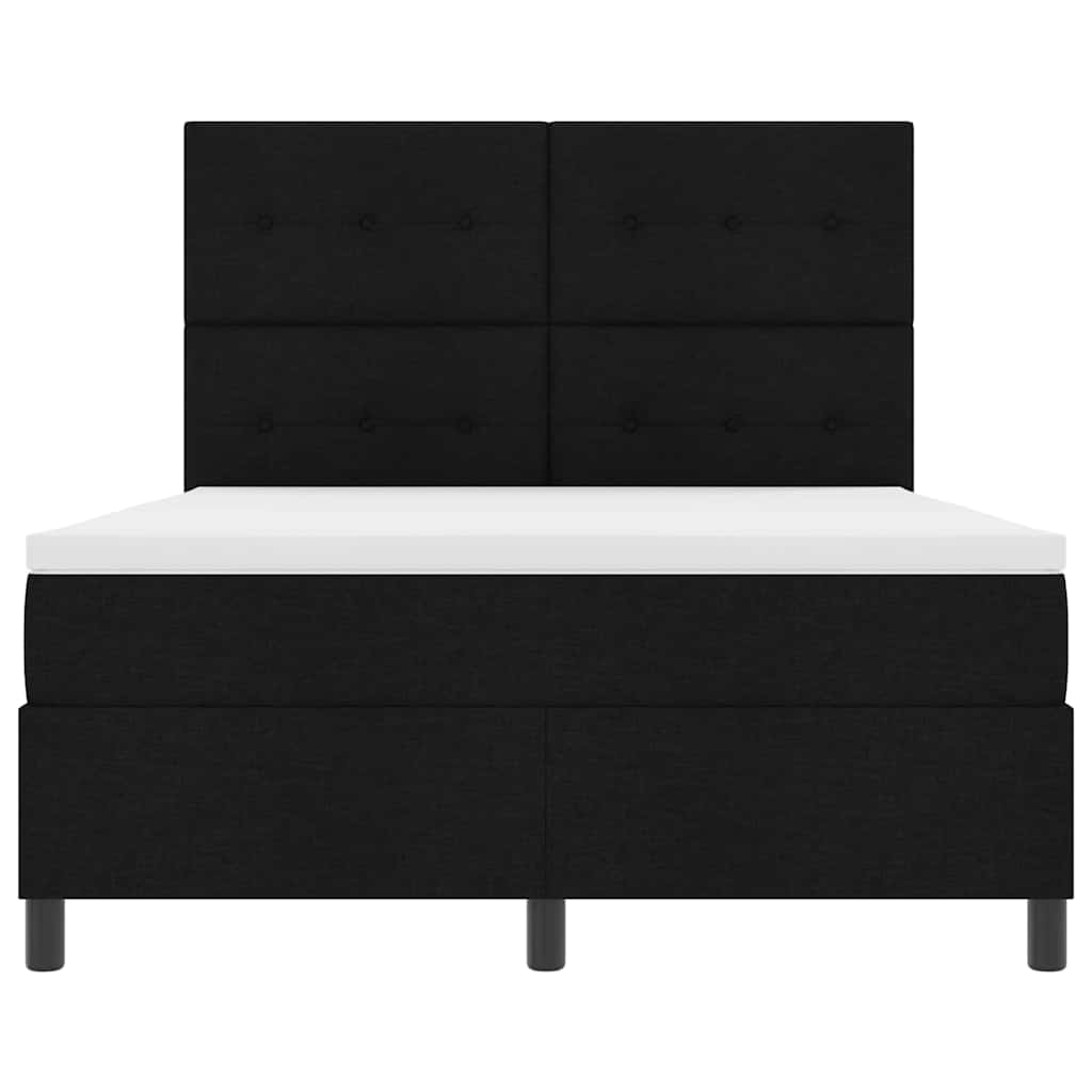Box spring seng med madras Sort 160 x 200 cm Stof