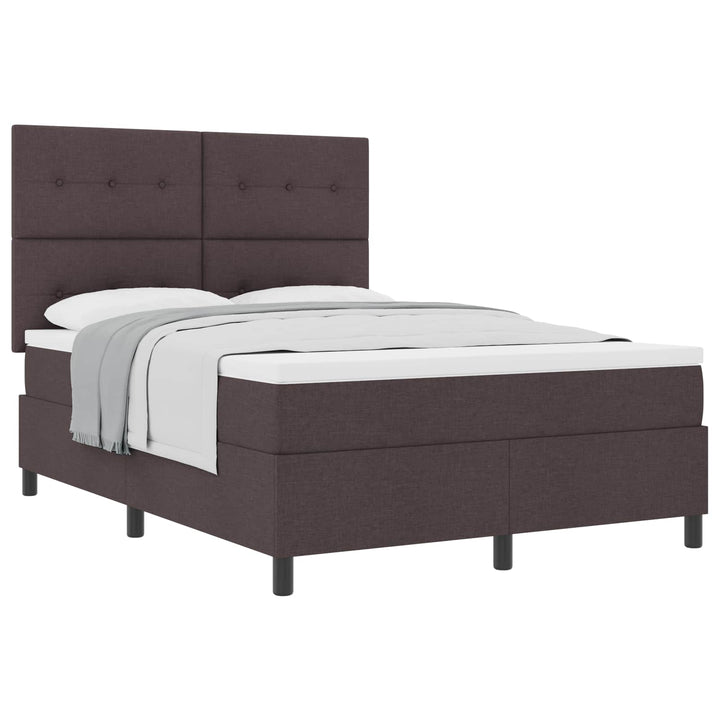 Box spring seng med madras Mørk Brun 160 x 200 cm Stof