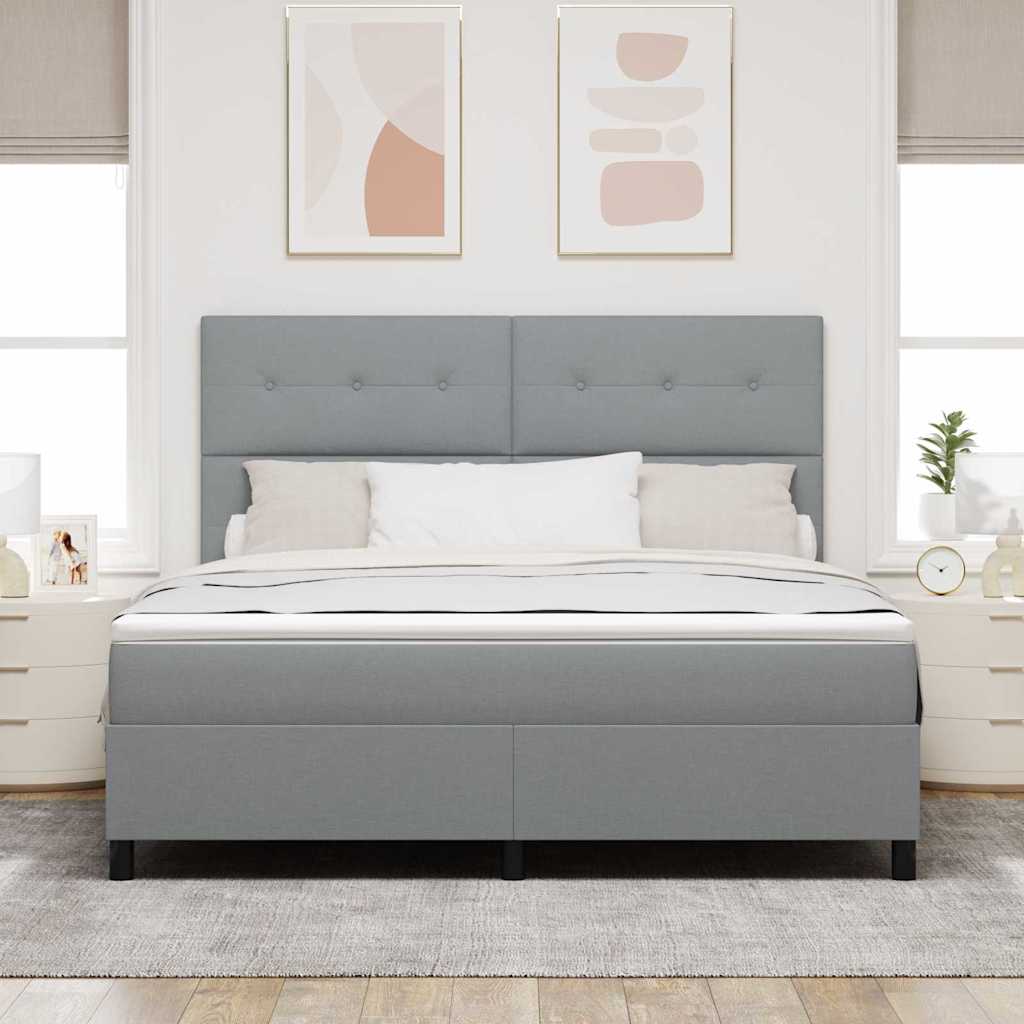 Box spring seng med madras Lysegrå 180 x 200 cm Stof