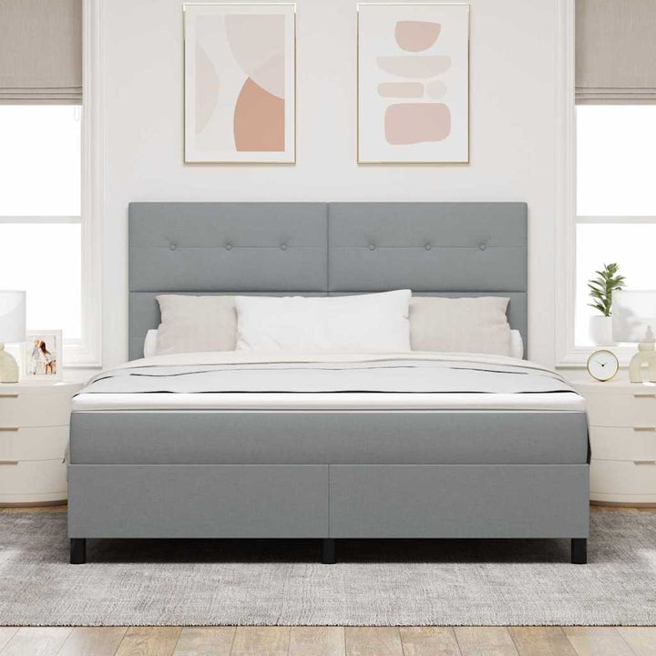 Box spring seng med madras Lysegrå 180 x 200 cm Stof