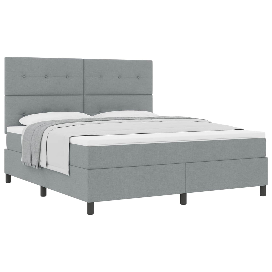 Box spring seng med madras Lysegrå 180 x 200 cm Stof