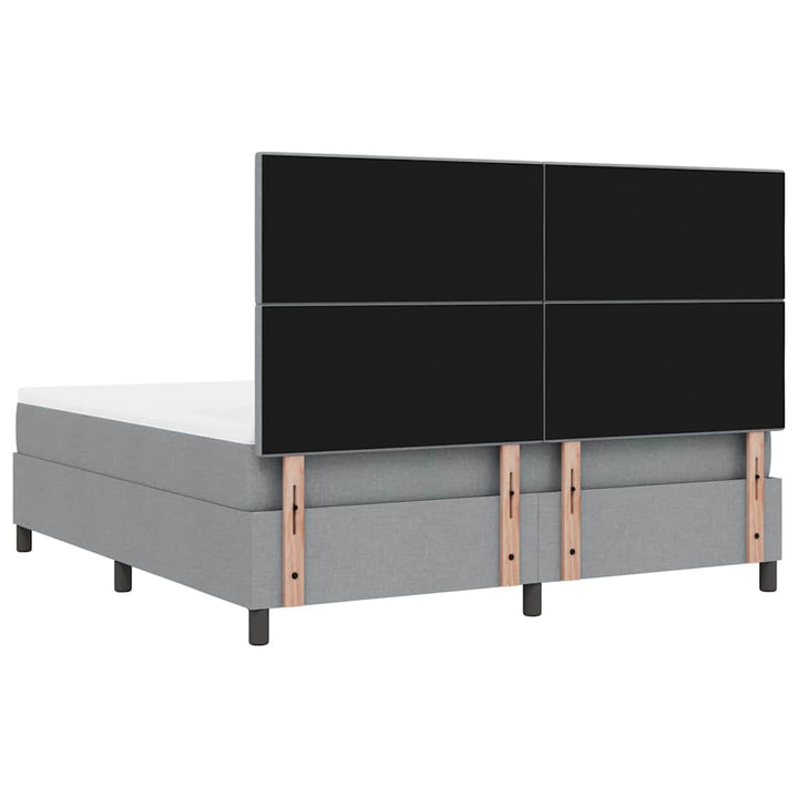 Box spring seng med madras Lysegrå 180 x 200 cm Stof