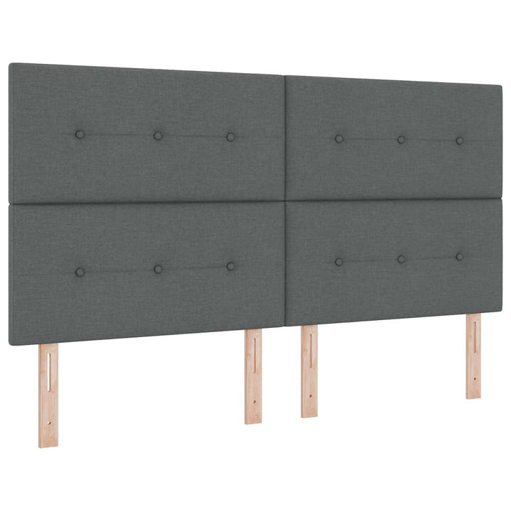 Box spring seng med hovedgærde Mørkegrå 180 x 200 cm Stof