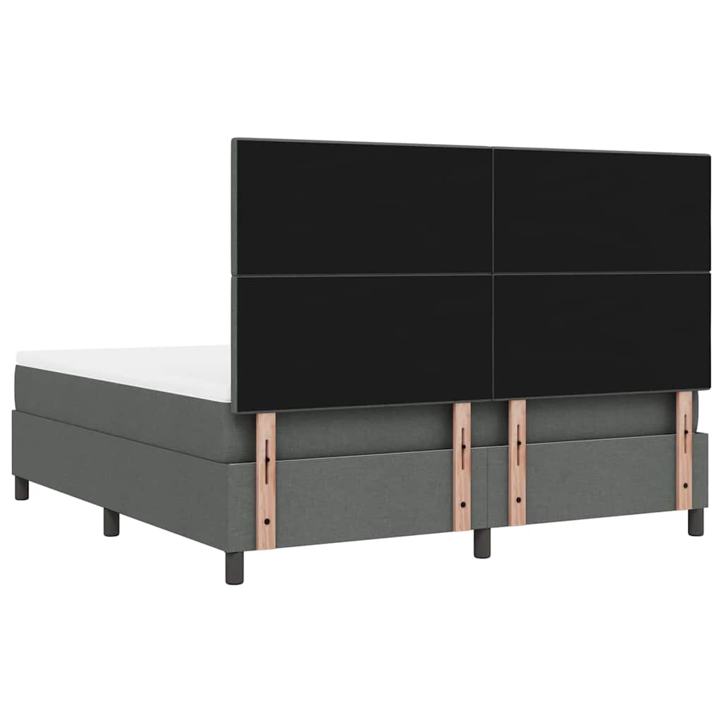 Box spring seng med hovedgærde Mørkegrå 180 x 200 cm Stof