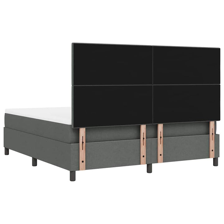 Box spring seng med hovedgærde Mørkegrå 180 x 200 cm Stof